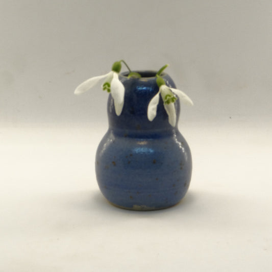 Vasetto monofiore blu in gres
